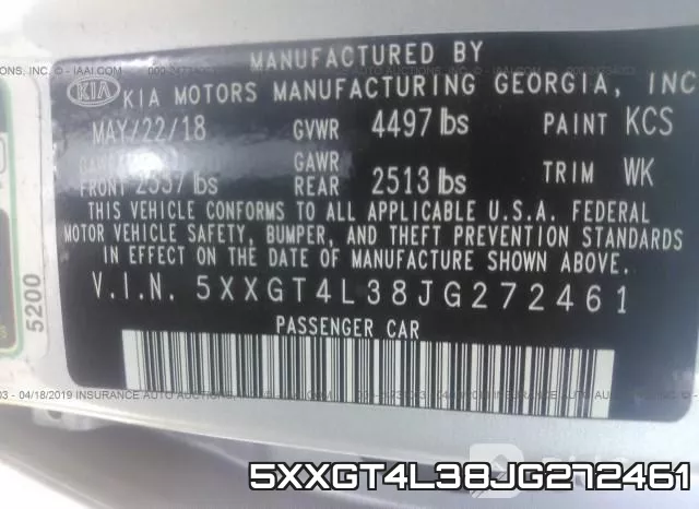5XXGT4L38JG272461 фото 10