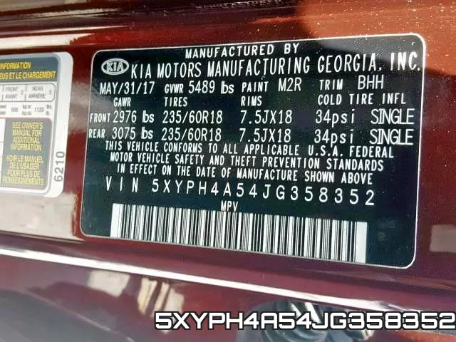 5XYPH4A54JG358352 фото 2