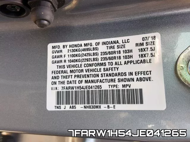 7FARW1H54JE041265 фото 2