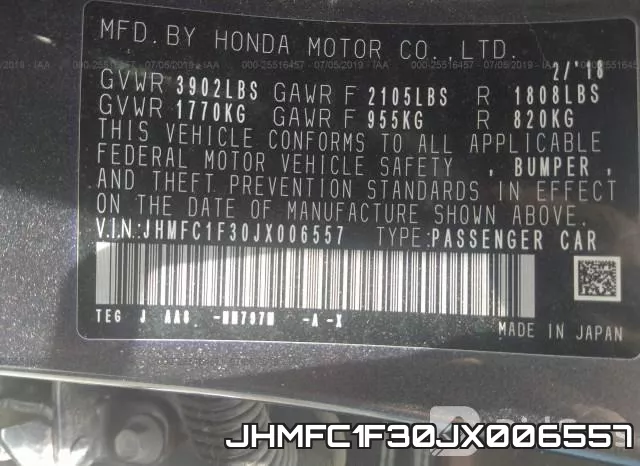 JHMFC1F30JX006557 фото 10