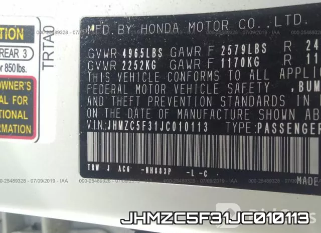 JHMZC5F31JC010113 фото 10