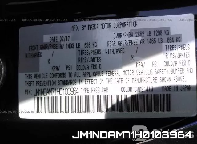 JM1NDAM71H0103964 фото 10