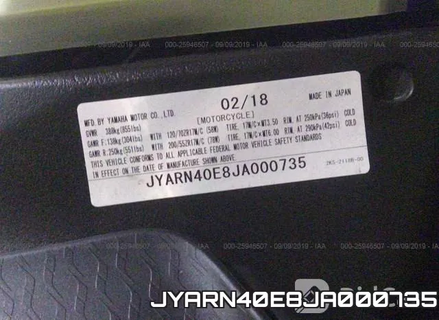 JYARN40E8JA000735 фото 2