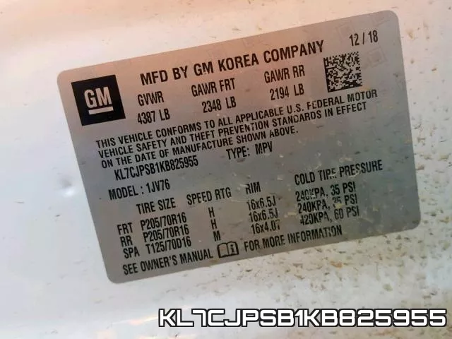 KL7CJPSB1KB825955 фото 2
