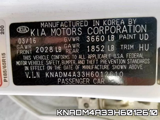 KNADM4A33H6012610 фото 2