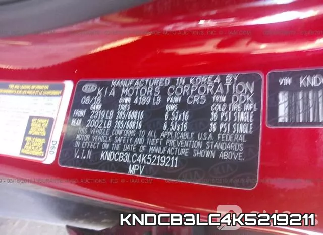 KNDCB3LC4K5219211 фото 10