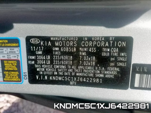 KNDMC5C1XJ6422981 фото 2