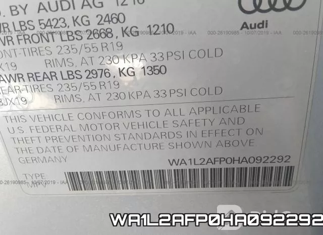 WA1L2AFP0HA092292 фото 10