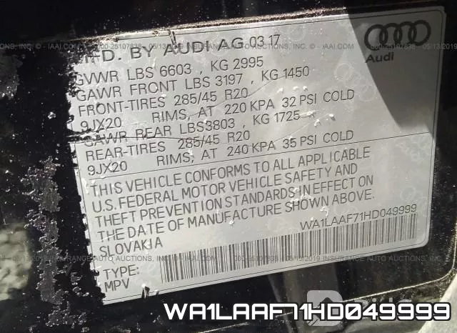 WA1LAAF71HD049999 фото 10