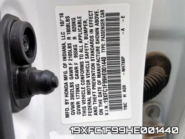 19XFC1F99HE001440 фото 2