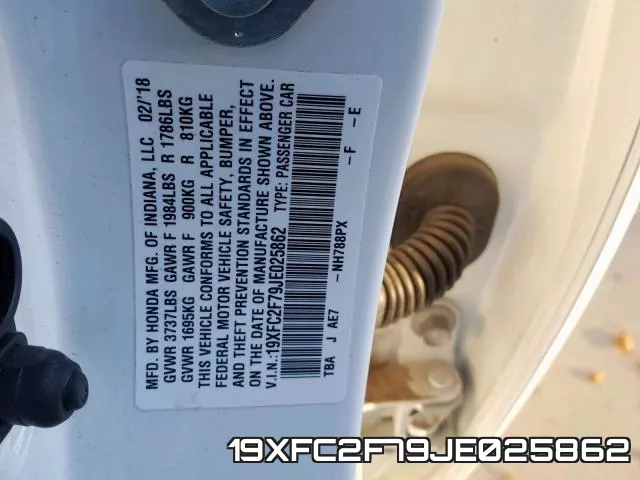 19XFC2F79JE025862 фото 2