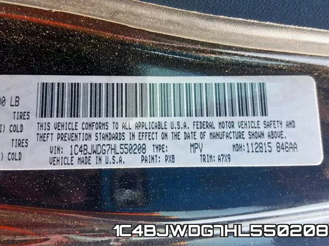 1C4BJWDG7HL550208 фото 2