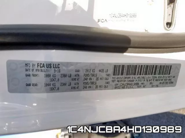 1C4NJCBA4HD130989 фото 2