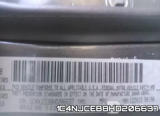 1C4NJCEB8HD206637 фото 10