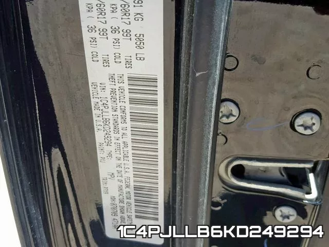 1C4PJLLB6KD249294 фото 2