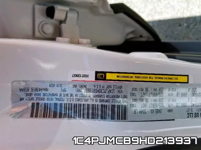 1C4PJMCB9HD213937 фото 2