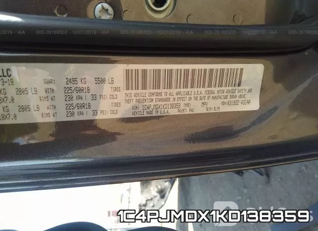 1C4PJMDX1KD138359 фото 10