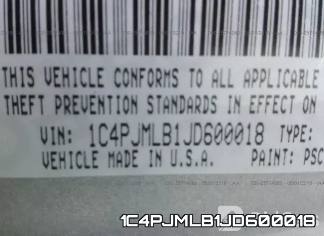 1C4PJMLB1JD600018 фото 10
