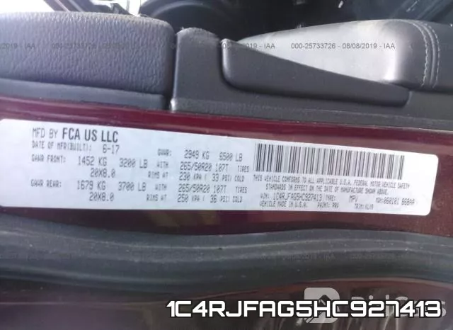 1C4RJFAG5HC927413 фото 10