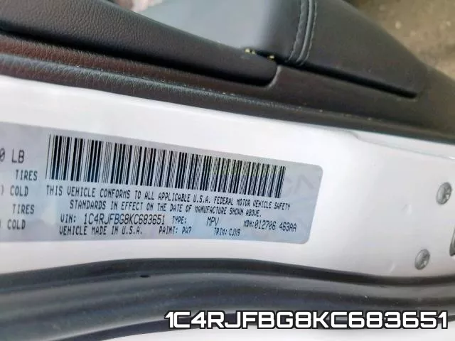 1C4RJFBG8KC683651 фото 2