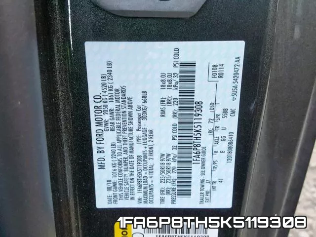 1FA6P8TH5K5119308 фото 2