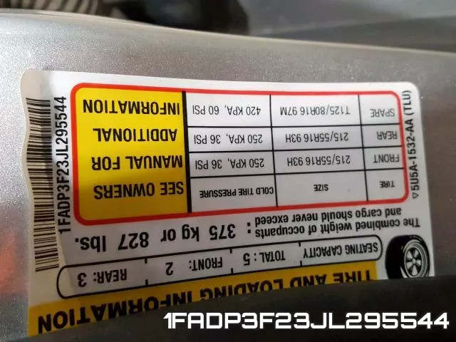 1FADP3F23JL295544 фото 2