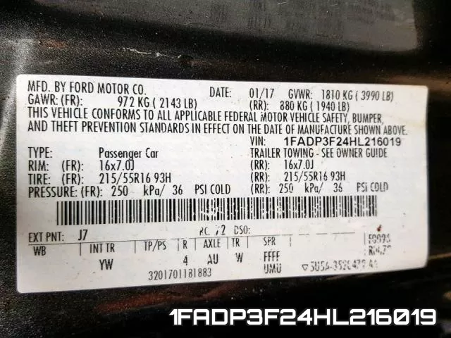 1FADP3F24HL216019 фото 2