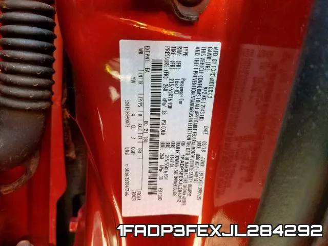 1FADP3FEXJL284292 фото 2