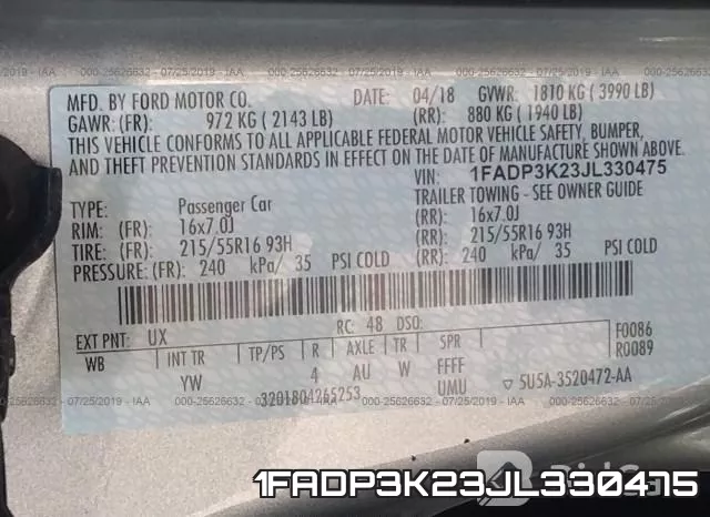 1FADP3K23JL330475 фото 10
