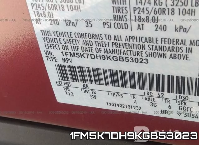 1FM5K7DH9KGB53023 фото 10