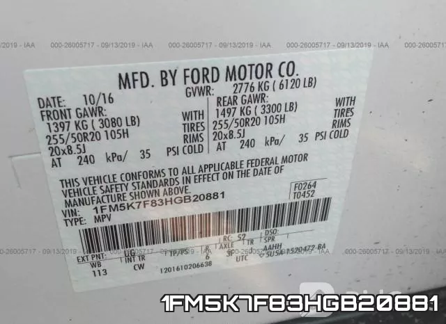 1FM5K7F83HGB20881 фото 10