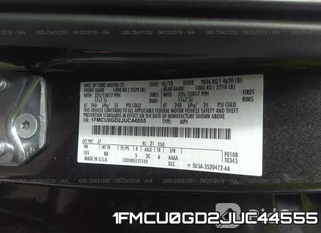 1FMCU0GD2JUC44555 фото 10