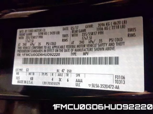 1FMCU0GD6HUD92220 фото 2