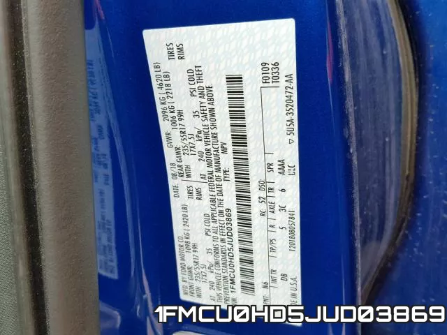 1FMCU0HD5JUD03869 фото 2