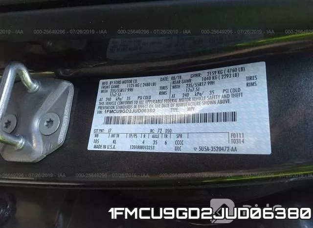 1FMCU9GD2JUD06380 фото 10