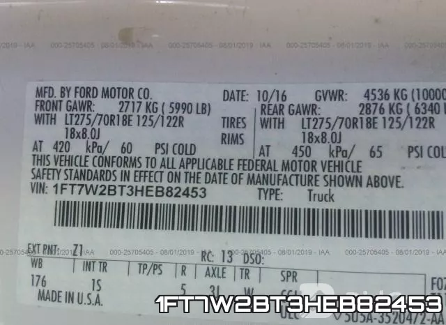 1FT7W2BT3HEB82453 фото 10