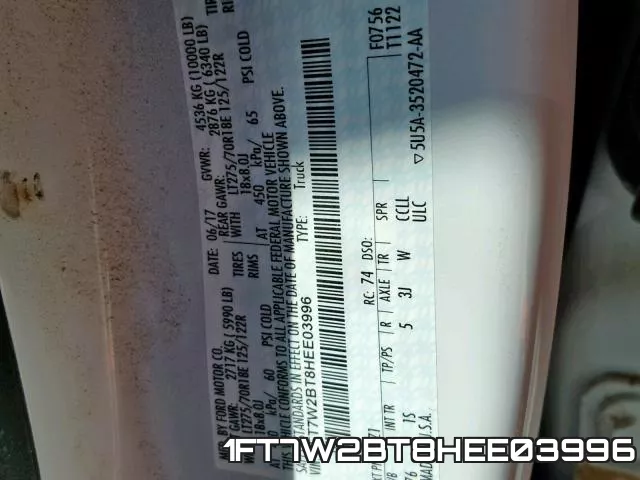 1FT7W2BT8HEE03996 фото 2