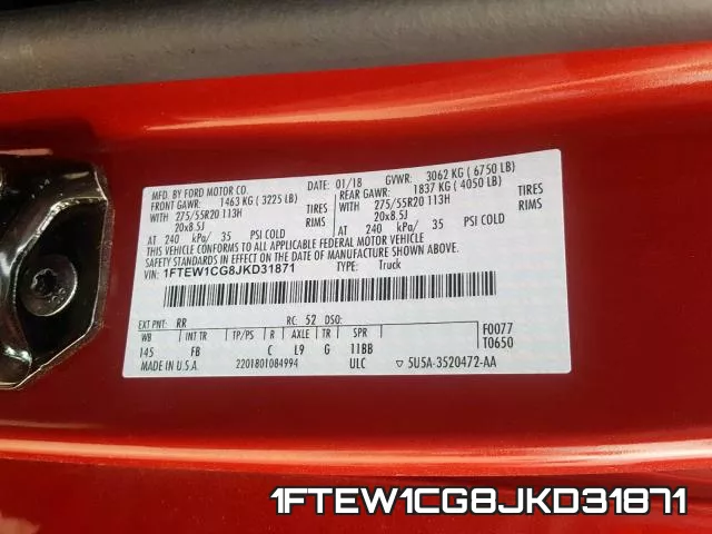 1FTEW1CG8JKD31871 фото 2