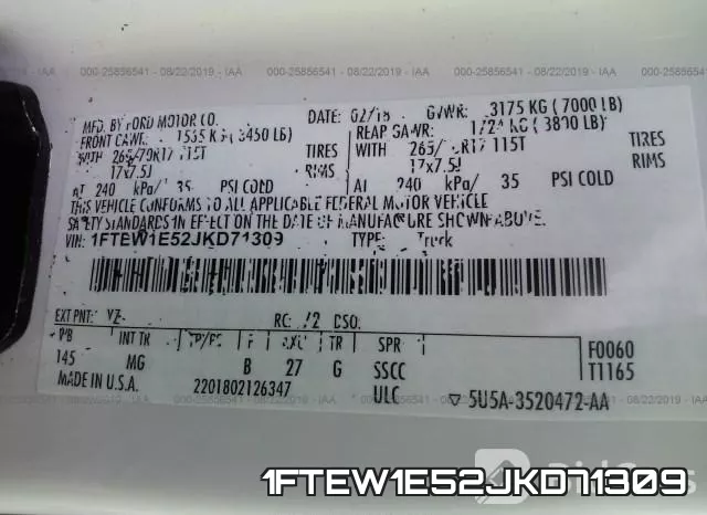 1FTEW1E52JKD71309 фото 10