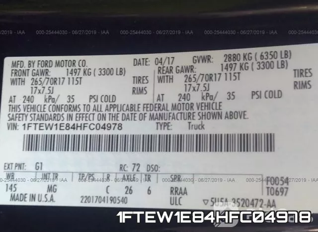 1FTEW1E84HFC04978 фото 10