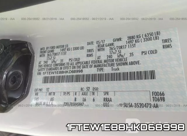 1FTEW1E88HKD68998 фото 10