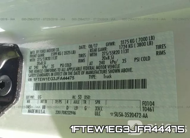 1FTEW1EG3JFA44475 фото 10