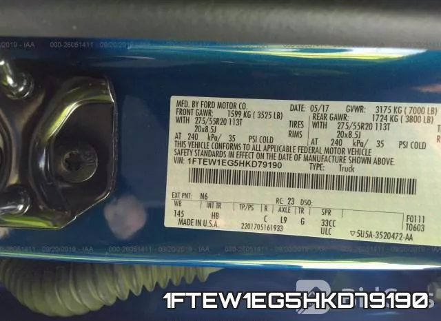 1FTEW1EG5HKD79190 фото 10