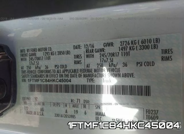 1FTMF1C84HKC45004 фото 10