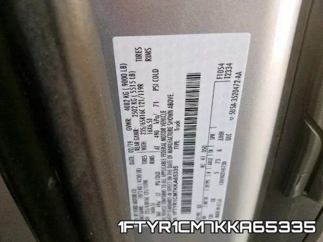 1FTYR1CM7KKA65335 фото 2