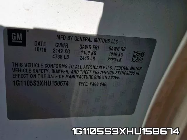 1G1105S3XHU158674 фото 2