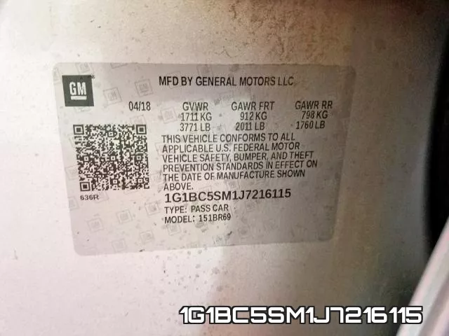 1G1BC5SM1J7216115 фото 2