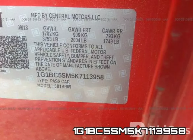 1G1BC5SM5K7113958 фото 10
