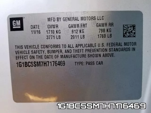 1G1BC5SM7H7176469 фото 2