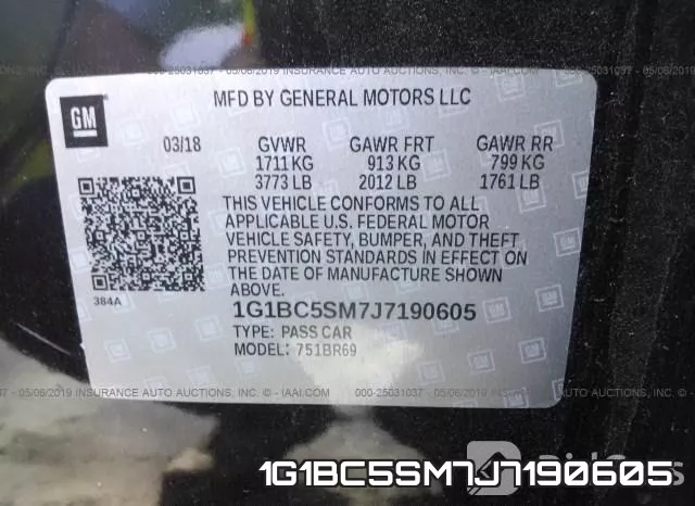 1G1BC5SM7J7190605 фото 9